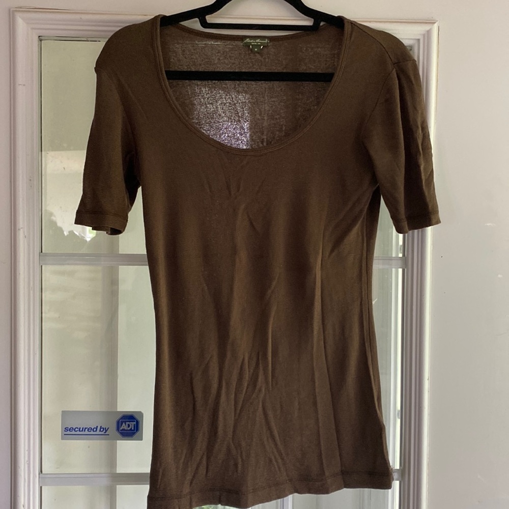 Eddie bauer, size M, brown tee
